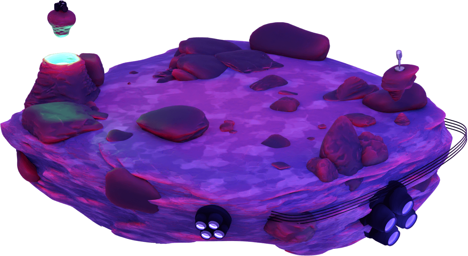 A floating asteroid